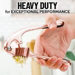 Picture of Zulay Premium Garlic Press - Soft Easy-Squeeze Ergonomic Handle, Sturdy Design Extracts More Garlic Paste Per Clove, Garlic Crusher for Nuts & Seeds, Professional Garlic Mincer & Ginger Press - Rose