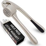 Picture of Zulay Premium Garlic Press - Soft Easy-Squeeze Ergonomic Handle, Sturdy Design Extracts More Garlic Paste Per Clove, Garlic Crusher for Nuts & Seeds, Professional Garlic Mincer & Ginger Press - Rose