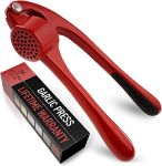 Picture of Zulay Premium Garlic Press - Soft Easy-Squeeze Ergonomic Handle, Sturdy Design Extracts More Garlic Paste Per Clove, Garlic Crusher for Nuts & Seeds, Professional Garlic Mincer & Ginger Press - Rose