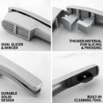Picture of Zulay 2-in1 Garlic Press Set - Dual Function Garlic Mincer & Slicer - Heavy Duty Easy Squeeze Garlic Crusher with Cleaning Brush & Silicone Garlic Tube Peeler