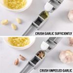 Picture of Zulay 2-in1 Garlic Press Set - Dual Function Garlic Mincer & Slicer - Heavy Duty Easy Squeeze Garlic Crusher with Cleaning Brush & Silicone Garlic Tube Peeler