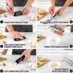 Picture of Zulay 2-in1 Garlic Press Set - Dual Function Garlic Mincer & Slicer - Heavy Duty Easy Squeeze Garlic Crusher with Cleaning Brush & Silicone Garlic Tube Peeler