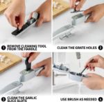 Picture of Zulay 2-in1 Garlic Press Set - Dual Function Garlic Mincer & Slicer - Heavy Duty Easy Squeeze Garlic Crusher with Cleaning Brush & Silicone Garlic Tube Peeler