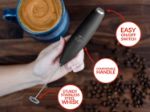 Picture of Powerful Milk Frother for Coffee with Upgraded Titanium Motor - Handheld Frother Electric Whisk, Milk Foamer, Mini Mixer & Coffee Blender for Frappe, Latte & Matcha