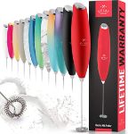 Picture of Powerful Milk Frother for Coffee with Upgraded Titanium Motor - Handheld Frother Electric Whisk, Milk Foamer, Mini Mixer & Coffee Blender for Frappe, Latte & Matcha