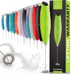 Picture of Powerful Milk Frother for Coffee with Upgraded Titanium Motor - Handheld Frother Electric Whisk, Milk Foamer, Mini Mixer & Coffee Blender for Frappe, Latte & Matcha
