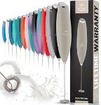 Picture of Powerful Milk Frother for Coffee with Upgraded Titanium Motor - Handheld Frother Electric Whisk, Milk Foamer, Mini Mixer & Coffee Blender for Frappe, Latte & Matcha