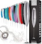 Picture of Powerful Milk Frother for Coffee with Upgraded Titanium Motor - Handheld Frother Electric Whisk, Milk Foamer, Mini Mixer & Coffee Blender for Frappe, Latte & Matcha