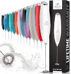 Picture of Powerful Milk Frother for Coffee with Upgraded Titanium Motor - Handheld Frother Electric Whisk, Milk Foamer, Mini Mixer & Coffee Blender for Frappe, Latte & Matcha