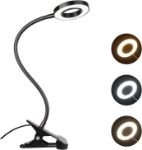 Picture of Versatile Clip-On LED Lamp for Reading Studying, and Gaming - 3 Color Modes, Eye-Care Desk Light for Bed - Black (Pack Of 2)
