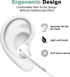 Picture of Earphones with lightning connector Microphone with Built-in Remote to Control Music, Phone Calls, and Volume. Wired Earphones