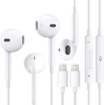 Picture of Earphones with lightning connector Microphone with Built-in Remote to Control Music, Phone Calls, and Volume. Wired Earphones