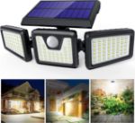 Picture of Solar Wall Lights Outdoor 3 Heads, Upgraded 74 LED Ultra Bright Solar Motion Sensor Security Lights