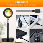 Picture of Sunset Lamp, 10W Sunset Light for Home Decor,360° Rotation Sunset Projection Romantic Visual Mood Lamp,USB Sunset Projector 