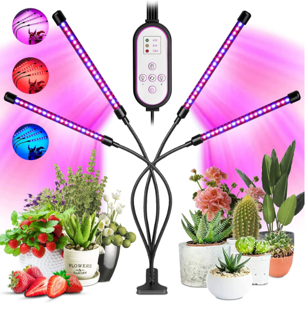 Picture of Grow Lights for Indoor Plants,  Newest 80 LEDs Full Spectrum Led Plant Grow Light, 10 Dimming Level & 4 Heads Grow Lamp