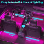 Picture of Car LED Strip Lights with USB Port APP Control, Car LED Interior Light Strips,  Car Accessories Gifts for Men Women