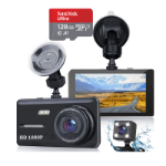 Picture of Car Dash Camera Front & Rear Supports SD Card Up to 128GB Full HD 1080P 4.0" DVR Dashboard Camera