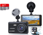 Picture of Car Dash Camera Front & Rear Supports SD Card Up to 128GB Full HD 1080P 4.0" DVR Dashboard Camera