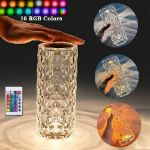 Picture of Crystal Table Lamps, 16 Colors USB Charging Touch Color Changing Crystal Atmosphere Desk Lamp with Remote Control