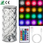 Picture of Crystal Table Lamps, 16 Colors USB Charging Touch Color Changing Crystal Atmosphere Desk Lamp with Remote Control