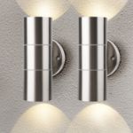 Picture of Modern Stainless Steel Up Down Double Wall Spot Light IP65 Outdoor - Pack Of 2