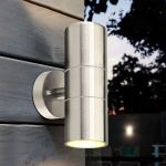 Picture of Modern Stainless Steel Up Down Wall Lights, IP65 Waterproof Outdoor Wall Lights - Pack Of 2