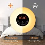 Picture of Sunrise Alarm Clocks, Wake Up Light with Sunrise/Sunset Simulation Dual Alarms Bedside Night Lamp Atmosphere Lamp USB Phone Charging Port