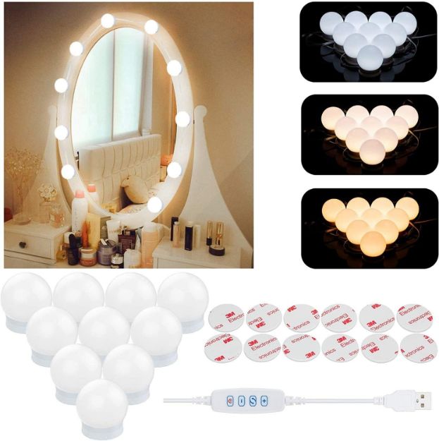Picture of  LED Strip Lights Kit with Touch Sensor Dimmer Switch and Power Adaptor  - 10 bulbs