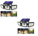 Picture of Solar Wall Lights Outdoor 3 Heads, Upgraded 74 LED Ultra Bright Solar Motion Sensor Security Lights