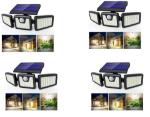 Picture of Solar Wall Lights Outdoor 3 Heads, Upgraded 74 LED Ultra Bright Solar Motion Sensor Security Lights