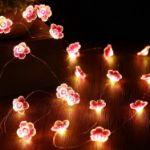 Picture of Flower String Lights Fairy Pink Cherry Blossom Lights 13 Feet 40 LEDs USB and Battery Operated Decorative Lights 