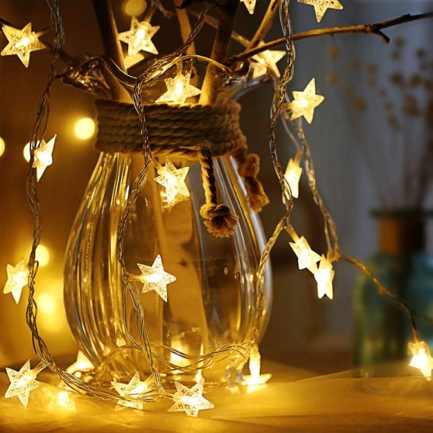 Picture of Star Fairy Lights, 6M 40Pcs LED Battery Powered String Lights, Two Mode Monochrom and Shining Decoration Lightning 