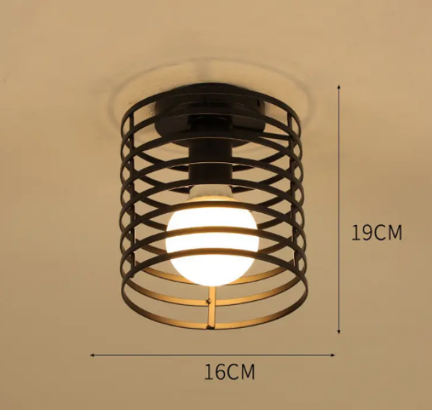 Picture of Industrial Vintage Ceiling Light Basket Metal Cage Ceiling Lighting, Diamond Cage Ceiling Pendant Light Geometric Style