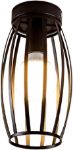 Picture of Retro black cylinder hollow art design Semi Flush Mount Ceiling Light Fixture E27 single head simple Ceiling Lamp 