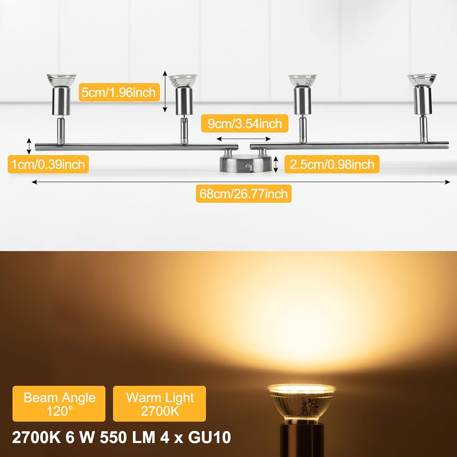LED Ceiling Light Rotatable | 4 Way Ceiling Spotlight