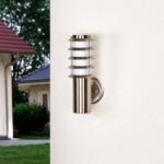 Picture of Outdoor Wall Light  in Silver Made of Stainless Steel (1 Light Source, E27) from Wall lamp for Exterior/Interior Walls
