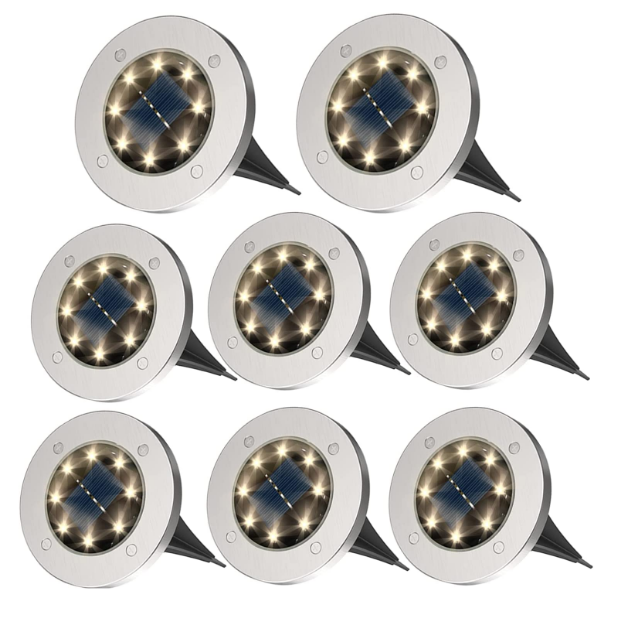 Picture of Solar Lights for Outdoor Garden 8 LEDs Solar Ground Lights Waterproof Solar Powered Pathway Lights ( Pack Of 8)