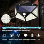 Picture of Outdoor Solar Lights Garden 100 LED Solar Security Lights 3 Modes Motion Sensor Wall Lights Outdoor 270º Wireless Solar Powered Flood Lights IP65 Waterproof for Fence Front Door Yard Garage