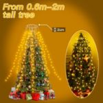 Picture of Christmas Tree Lights with Ring, 2m*10 Lines 200 LEDs Fairy Lights Battery Operated, Waterproof Outdoor lighs