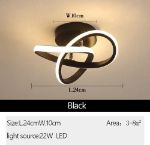 Picture of Interweave Modern Ceiling Light 22W - Creative Black & White LED Fixture with Warm White 3000K Lighting, Energy-Saving Flush Mount for Living Room, Bedroom & Kitchen