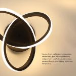 Picture of Interweave Modern Ceiling Light 22W - Creative Black & White LED Fixture with Warm White 3000K Lighting, Energy-Saving Flush Mount for Living Room, Bedroom & Kitchen