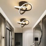 Picture of Interweave Modern Ceiling Light 22W - Creative Black & White LED Fixture with Warm White 3000K Lighting, Energy-Saving Flush Mount for Living Room, Bedroom & Kitchen