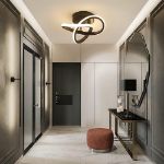 Picture of Interweave Modern Ceiling Light 22W - Creative Black & White LED Fixture with Warm White 3000K Lighting, Energy-Saving Flush Mount for Living Room, Bedroom & Kitchen