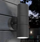 Picture of Modern Black Double Up Down Outdoor Stainless Steel Wall Light, Use GU10 IP65