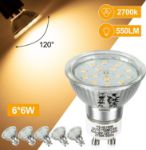 Picture of 6 Way LED Ceiling Spot Lights Rotatable, 2700K Warm White Spotlight Bar for Kitchen, Living Room, Bedroom,