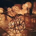 Picture of Christmas Indoor Rattan Ball Fairy Lights Ambiance Lighting for Bedroom Life, Wedding, Christmas