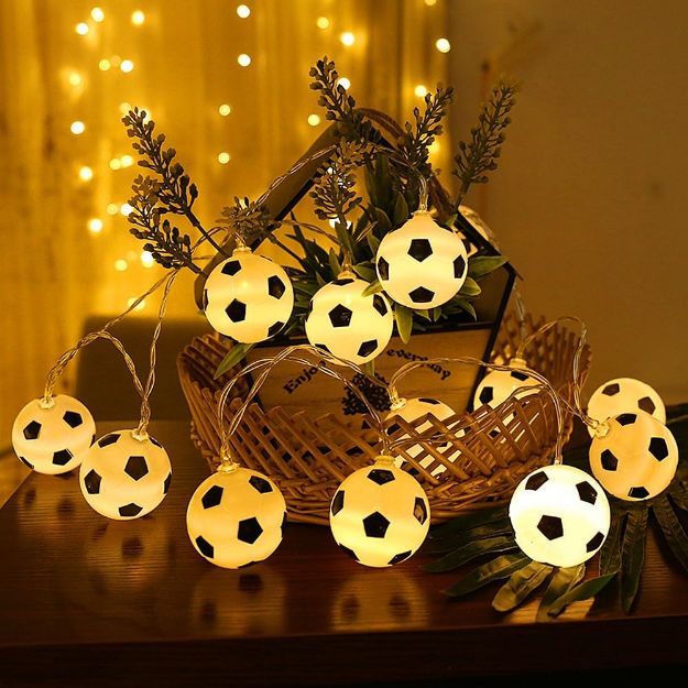 Picture of String Light 20LEDs Football Decoration - ELINKUME® Modern World Football Modeling Indoor Decor Lighting