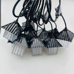 Picture of LED Festoon String Lights Outdoor, 10 Bulbs, Warm White 3000K, Connectable, AC220-240V, Durable & Weatherproof Festoon Lights
