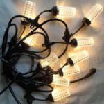 Picture of Outdoor Lights Mains Powered, 5meter LED S14 Garden Festoon String Lights with 10 LED Bulbs, Shatterproof Festoon Lights 