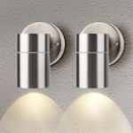 Picture of 2 Pack Modern Stainless Steel Outdoor Wall Light, Down Outside Wall Light, IP44 Waterproof